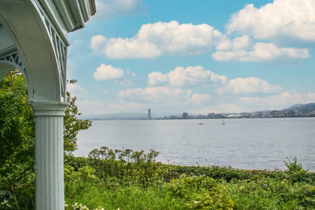 Lake Biwa viewed from the lakeside park