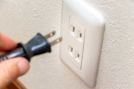 Electric outlet and power plugの写真素材