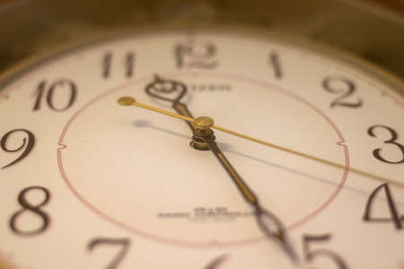 Looking up at the wall clock from below