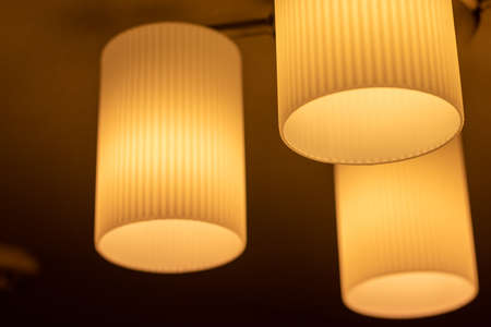 Orange lighting to illuminate a dim roomの写真素材