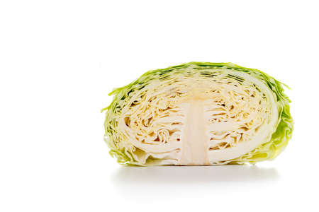 Cross section of cabbage cut in halfの写真素材