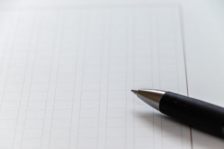 Japanese writing paper and penの写真素材