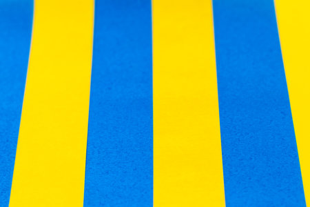 Blue and yellow vertical striped background materialの写真素材