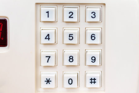 Front view of numeric keypad for lockingの写真素材