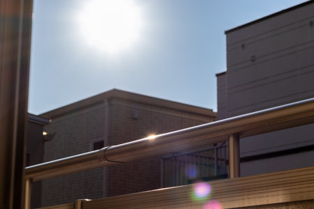 Balcony in the sunlight in the daytimeの写真素材