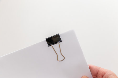 Bundle documents with a double clipの写真素材