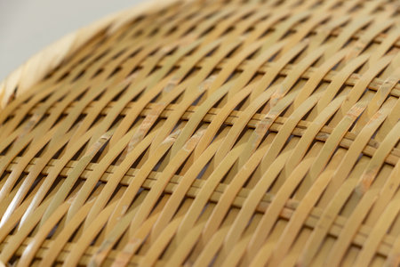 The texture of the underside of a bamboo basketの写真素材
