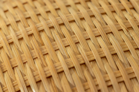 The texture of the underside of a bamboo basketの写真素材