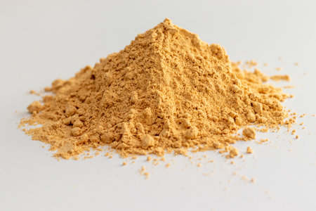 Pile of brown soybean flour