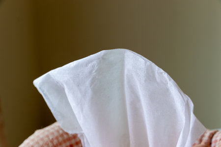 Tissue paper pulled out from a box