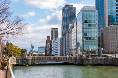 Urban scenery around Yodoyabashi, Osakaの写真素材