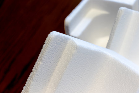 White cushioning material made from styrofoamの写真素材