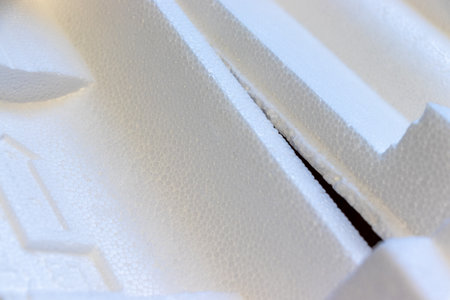 White cushioning material made from styrofoamの写真素材