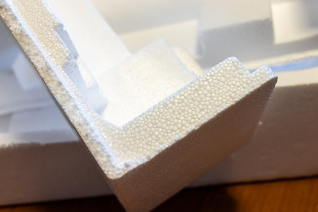 White cushioning material made from styrofoamの写真素材