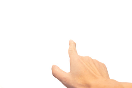 Right hand with index finger pointed forwardの写真素材