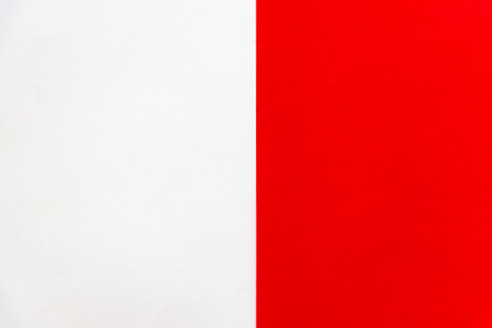 Background material divided into red and whiteの写真素材