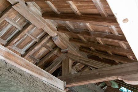 Traditional Japanese wooden architecture ridgepole