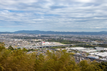 View from Mt. Tennozan in Oyamazaki, Kyoto Prefectureの写真素材