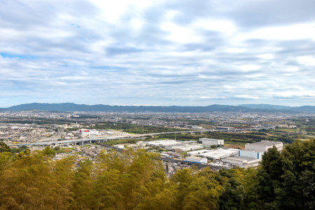 View from Mt. Tennozan in Oyamazaki, Kyoto Prefectureの写真素材