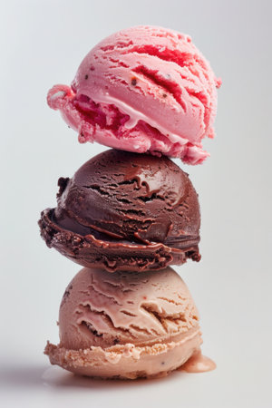 ice cream on white background. created by ai
