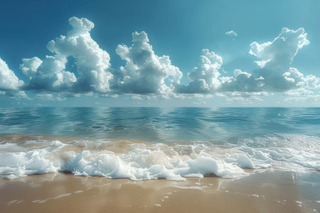 banner overlooking the beach and the sea. Free copy space. Created by aiの写真素材