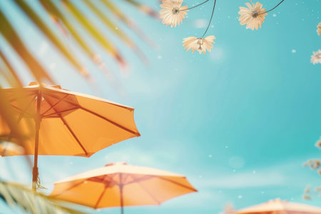 summer background banner with free space for text. created by aiの写真素材