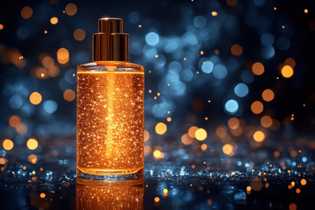 cosmetic serum essence oil bottle with pipette, dark creative background. cosmetology beauty product for facial care, mockup, template. Created by aiの写真素材