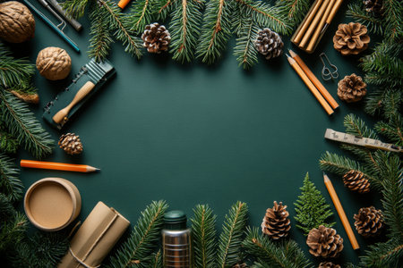 frame of colorful school supplies on winter board background, top view.の写真素材