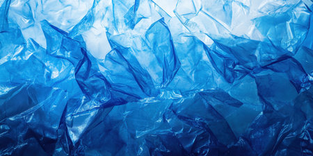 Abstract wrinkled blue plastic background.