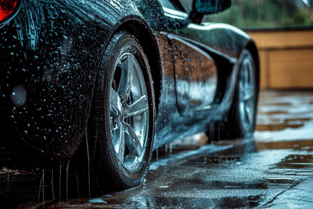 modern car washing using high pressure water.Created by aの写真素材