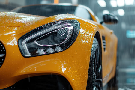 modern car washing using high pressure water.Created by aの写真素材