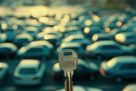 Keys in the foreground. car rental. Created by aiの写真素材