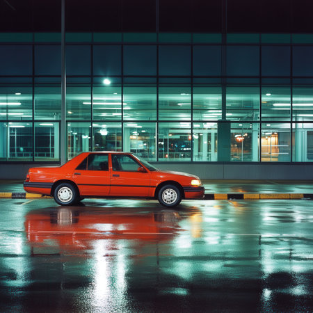 modern beautiful car near the airport. Created by aiの写真素材