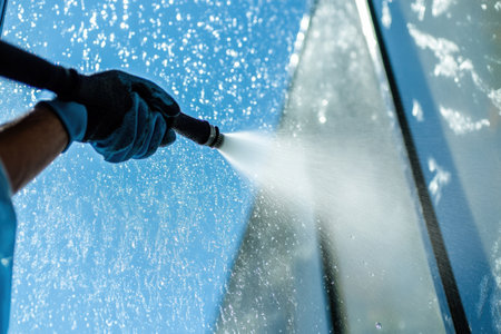 High pressure cleaning. close up.の写真素材