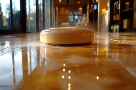 Concrete tile cleaning with pressure washer. Close up.の写真素材