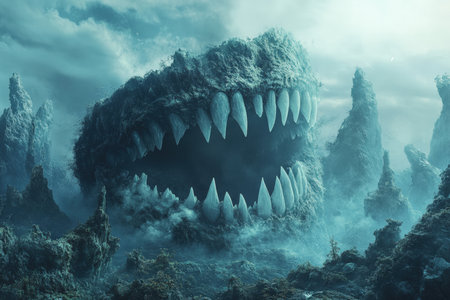 A fantasy world where teeth are the main characters.の写真素材