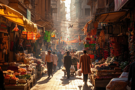 A bustling marketplace.