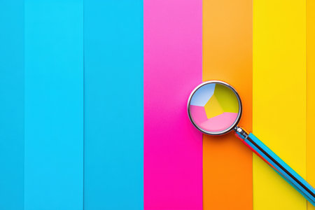 color background magnifier. Free copy space.の写真素材