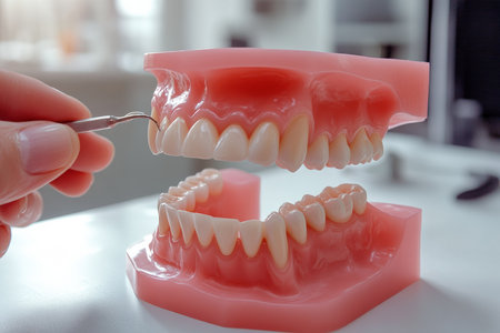 A close-up of a dental mold used to create custom aligners.