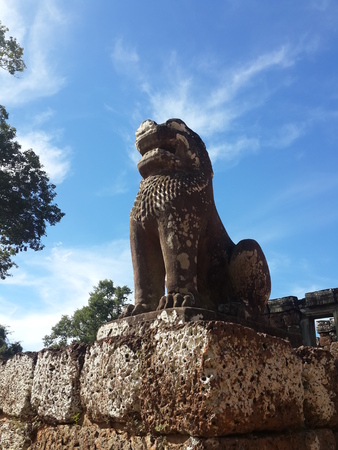 King Lion Stone Statueの写真素材
