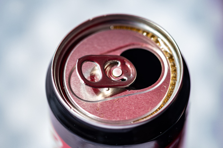 The top of an aluminum soda canの写真素材