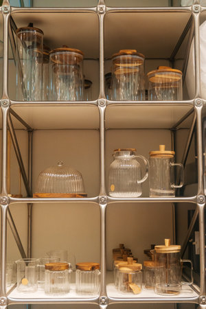 home decor on the store counter. supermarket dinner itemsの写真素材