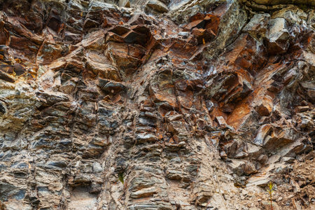 texture of rock in mountains of kazakhstan. background of sharp stones