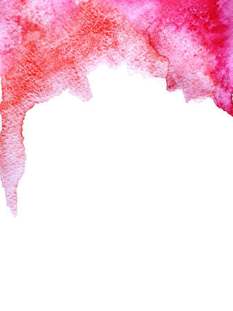 abstract bright red watercolor spot on white backgroundの写真素材