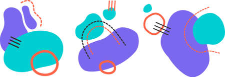 multiple color abstract geometric shapesのイラスト素材