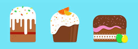 easter cakes with bright sprinkles. the concept of a festive illustrationのイラスト素材