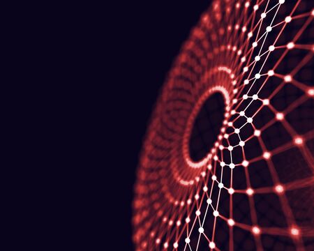 Computer geometric digital connection structure. Business inteligence technology background. Binary code algorithms deep learning. Abstract 3D rendering. Artificial intelligence.の写真素材