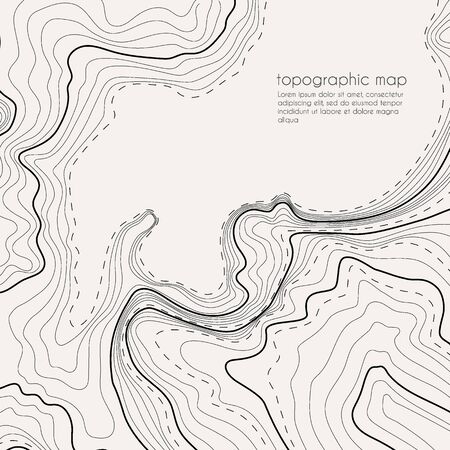 Map line of topography. Vector abstract topographic map concept with space for your copy. Black and white wave. Abstract paper cut. Abstract colorful waves. Wavy banners. Color geometric formの写真素材
