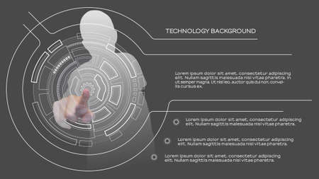 Gear wheel with circle. Futuristic mechanism design for business presentation. Vector technology...