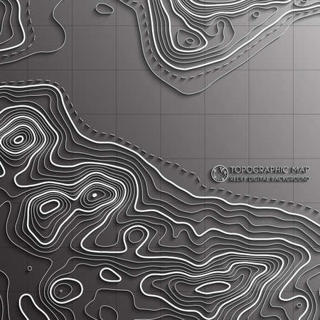 Map line of topography. Vector abstract topographic map concept with space for your copy. Mountain hikingのイラスト素材